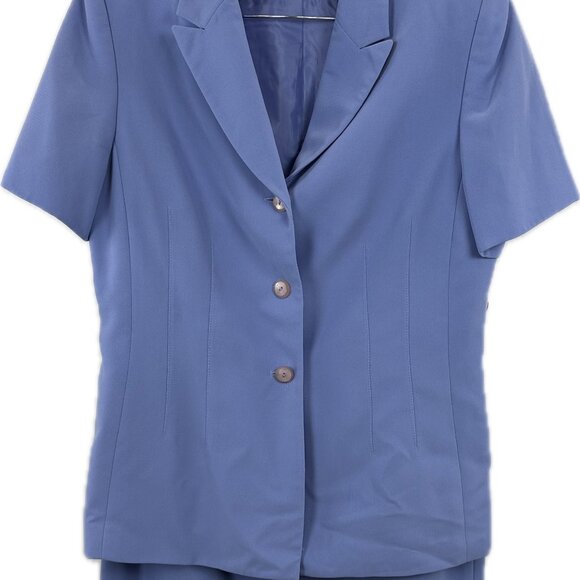 Le Suit 2-piece Periwinkle Skirt Suit Set with Short Sleeves. Size 10 - Picture 1 of 4